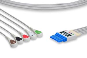 [LPA5-90S0] ECG Leadwire, 5 Leads Snap, Philips Compatible w/ OEM: M1644A, 989803144991, LDW-05AK-MXAS-0000, LDW-05AK-29AS-0000, LDW-05AK-51AS-0000, LW-2090S29/5A, M1644A, 989803144991
