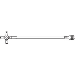 [454320] Extension Set, 4-Way, Two Female Luer Lock Ports, 9" Extension Tubing, SPIN-LOCK® Connector, Port Covers, 1.4mL Priming Volume, 14"L, DEHP & Latex Free (LF), 100/cs (Rx)