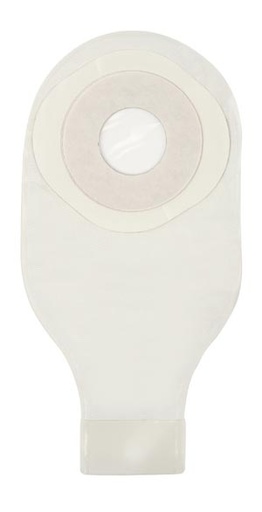 [022768] One-Piece Drainable Pouch with Precut Stomahesive Skin Barrier, Tape Collar, 12" Pouch with 1-Sided Comfort Panel, Tail Clip, Transparent, 1 3/4" Stoma Opening, 10/bx