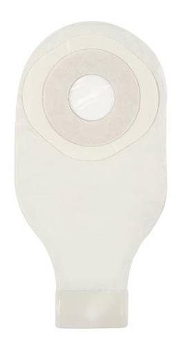 [022764] One-Piece Drainable Pouch with Precut Stomahesive Skin Barrier, Tape Collar, 12" Pouch with 1-Sided Comfort Panel, Tail Clip, Transparent, 3/4" Stoma Opening, 10/bx