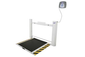 [2900KL-AM-BT] Wheelchair Scale, Wall-Mounted, Fold-Up, Antimicrobial, LB/KG Lockout, Everlock, EMR Connectivity via Pelstar Wireless Technology, Power Adapter (ADPT30) Included