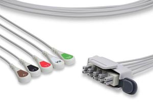 [LAT5-90S0] ECG Telemetry Leadwire, 5 Leads Snap, Philips Compatible w/ OEM: M2592A, 989803106331, M2592A, LW-2300029/5AT, 989803106331, KEB018, LW-2300029/5AT, 80900-30-5ATC