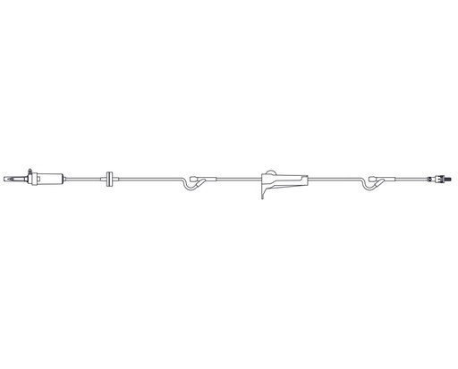 [AS3100] Adult Primary Piggyback IV Set, 15 Drops Per mL, 110" Length, 19.7 mL Priming Volume, Vented/Non-Vented, Back Check Valve, (2) AMSafe® Needle-Free Y Sites, 50/cs