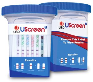 [USSCUPA-14CLIALC] Drug Test, Uscreen, Tests for COC150, MOP (OPI300), AMP500, MET500, PCP, BZO, BAR, BUP, MDMA, MTD, OXY, THC, TCA, PPX (CR, NI, GL, SG, PH), CLIA Waived, 25/bx