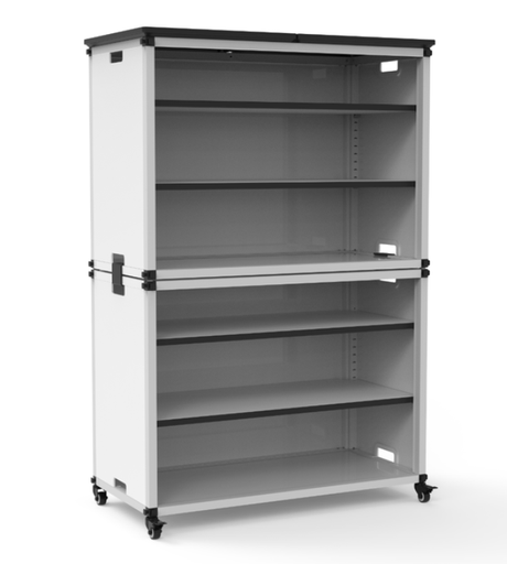 [MBSCB07] Luxor Modular Classroom Bookshelf, Wide Stacked Modules w/Casters & Tabletop