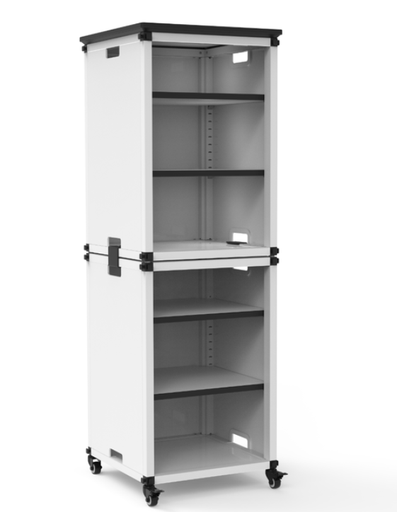 [MBSCB06] Cabinet, Modular Teacher Storage, Narrow/Tall Module with Casters and Tabletop, 1.5 casters (two with locking brakes), Overall dimensions: 15 W x 27 D x 21 H