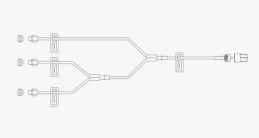 [10839681] BD Extension Set, Smallbore Trifuse 4 Slide Clamps, 3 Fm Luers Spin Male Luer Lock