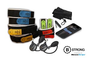 [PKG-00113-00] Package Includes: 8 BFR Bands Total (1) Pair Each of Sizes 1-4, (2) hand pumps, (1) tape measure, (1) carrying bag, (1) license to BStrong's Guidance App