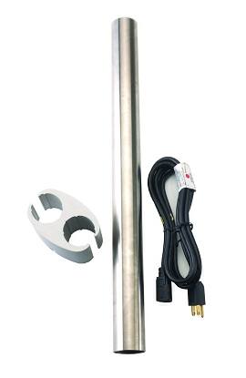 [8431] Light Post Extension, 24", P&C Bushing, Stainless Steel