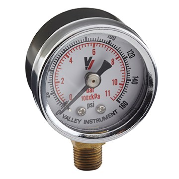 [7290] Pressure Gauge 1 1/2" Round 0-160 PSI Bottom Mount