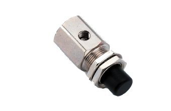 [7030] Push Button Valve, Momentary, 2-Way, Normally Closed, Black