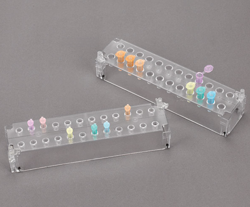 [456335C] Stacking Microtube Rack, 24 Places, Fits 1.5mL Microtubes, 10.25" x 2.4" x 2", Natural