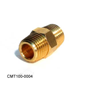 [CMT100-0004] Tuttnauer Nipple, Hex, 1/4X1/4", NPTxNPT