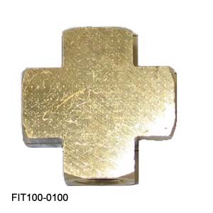 [FIT100-0100] Tuttnauer Fitting 1/4 NPT Cross Tee Brass