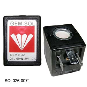[SOLO26-0071] Tuttnauer Coil, Solenoid, 24V, 8W, 60Hz