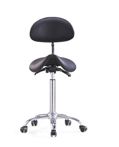 [FSSAD-605] Flight Saddle Stool w/Backrest, Black ONLY