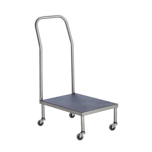 [SS8381] Foot Stool, Transport Cart, Stainless Steel, 20 3/8"W x 10"H x 13.25"D
