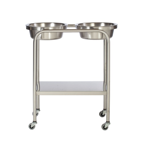 [SS8360] Twin, Basin Stand wiith Shelf, Stainless Steel