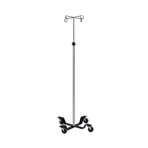 [SS8344] I.V. Pole, Infusion Pump, 4-Hook, Stainless Steel