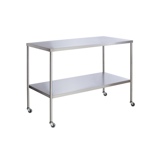 [SS8008] Instrument Table with Shelf, Stainless Steel, 24" x 48"