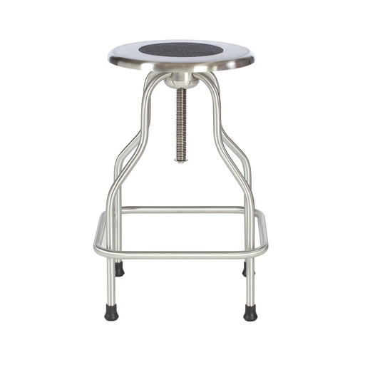 [SS6701NC] Revolving Stool, Stainless Steel with Ring Foot Rest, No Back, Seat Height 25" - 31", Non-Corrosive Model