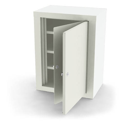 [7780] Narcotic Locker, 7780, Steel, Double Door with Separate Locks, Three Adjustable Shelves, 18.125” W x 24” H x 12.125” D, Wall Mountable or Inside Cabinet Mountable, Quiet White