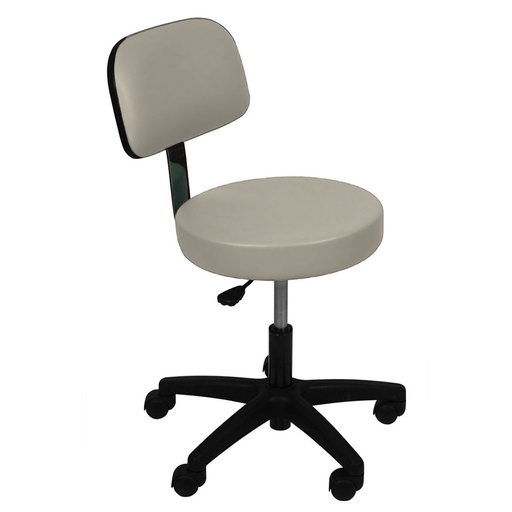 [6746] Ultra Comfort Stool with Cushioned Backrest, Air Spring Height Adjustment with Soft Rubber Casters, Seamless Upholstery with PreFixx® Protective Finish for Infection Prevention, Available in 16 Colors
