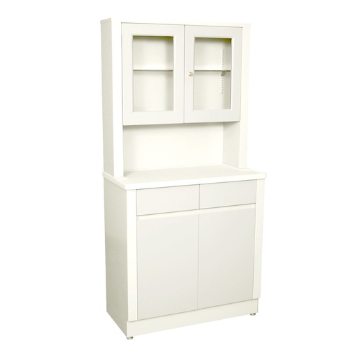 [6117] Treatment Cabinet, 6117 with Upper Cabinet Section, Two Door, Two Drawers, One Shelf, 32" W x 65" H x 16.25 D, Quiet White