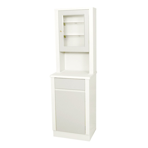 [6105] Treatment Cabinet, 6105 with Upper Cabinet Section, One Door, One Shelf, 20" W x 65" H x 16.25 D, Quiet White