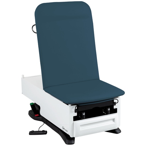 [3002-500-300] Exam Table, ProGlide, 3002-500-300 with OneTouch WheelBase® System, Classic Upholstery, Pneumatic Backrest, Stirrups, Foot Control, Front Storage Drawer, Available in 16 colors