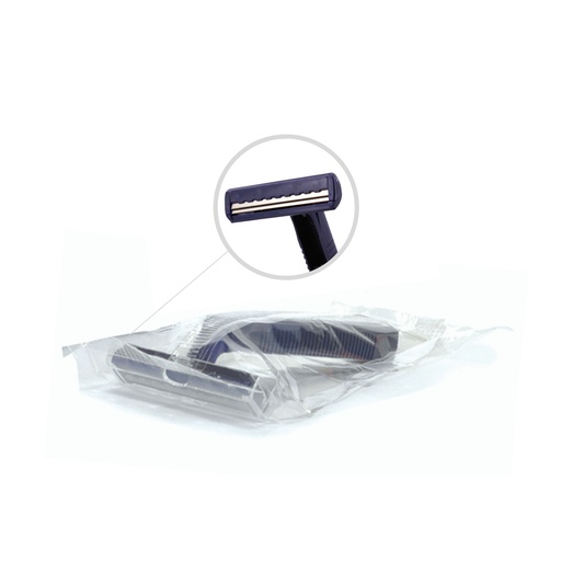 [RAZ2B144] Freshscent Twin Blade Razor, Navy Handle, Disposable, Individually Bagged, Bulk, 144/cs