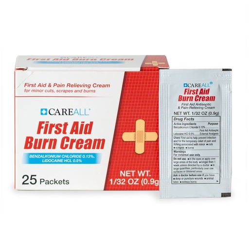 [FABCP925] CareAll® First Aid Burn Cream Packet, 0.9g, 25/bx, 36 bx/cs
