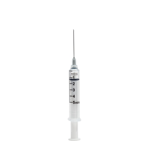 [SS5ML22G151] Safety Syringe with Needle, 5 mL, 22G x 1.5", Sterile, Black, 100/bx
