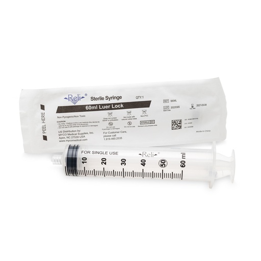 [S60ML] Syringe Only, 60mL, Luer Lock, 30/bx