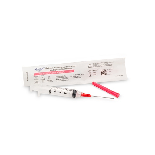 [S5ML] Syringe Only, 5mL, Luer Lock, 100/bx