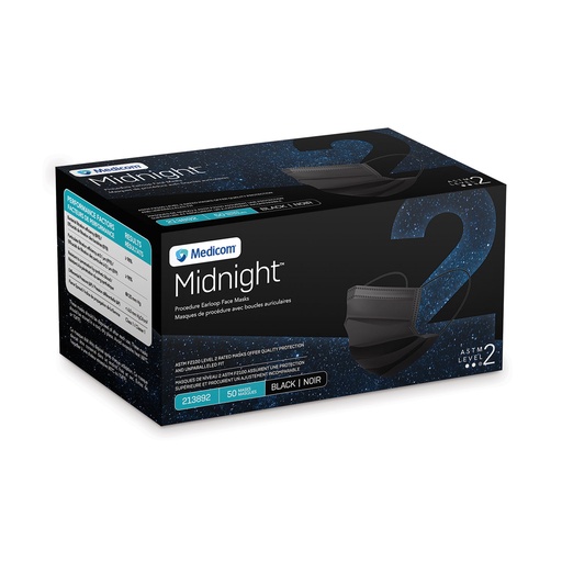 [213892] Proceedure Earloop Mask, Midnight, L2, 50/bx, 10bx/cs