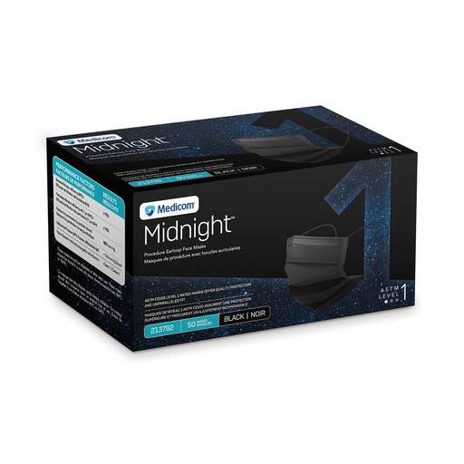 [213792] Proceedure Earloop Mask, Midnight, L1, 50/bx, 10bx/cs