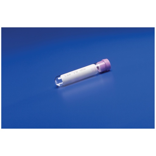 [8881311545] Standard Blood Collection Tube, Liquid Additive, 13mm x 100mm, 7mL, Silicone Coated Lavender Stopper, 1000/cs