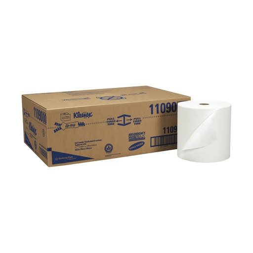 [11090] Kleenex® Hard Roll Towels, 8" x 600', White, 6 rolls/cs