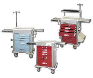 [P-630-B-2R] Hybrid Cart, 6 Drawer, Drawer Configuration: 3", 6", 9", Breakaway Lock, 47¼"H x 25"D x 32"W, Two Tone Red