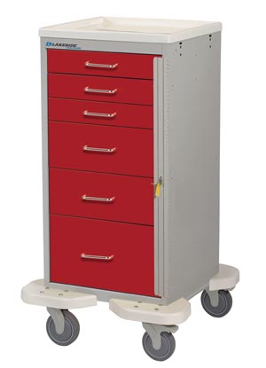 [ST-630-B-2R] Mini Tower, 6 Drawer, Drawer Configuration: 3", 6", 9", Breakaway Lock, 43¾"H x 24¾"D x 24½"W, Two Tone Red