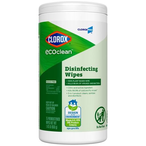 [60605] EcoClean™ Disinfecting Wipes, 75 ct, 6/cs