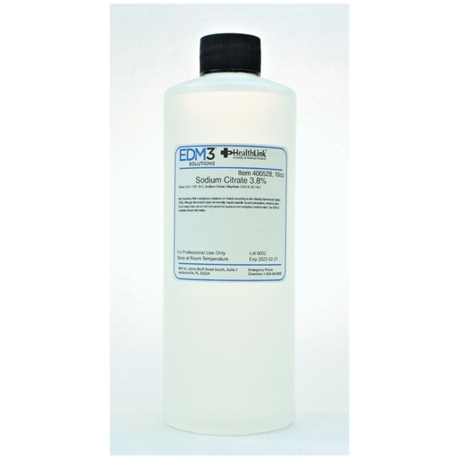 [400528] Sodium Citrate, 3.8%, 16oz, Non-Regulatory