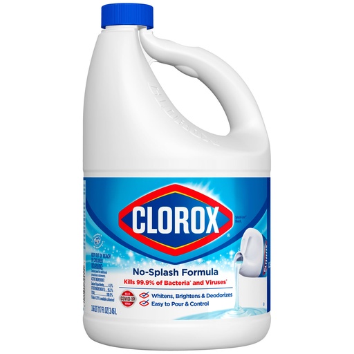 [32411] Clorox® Splash-Less® Bleach, Disinfecting Bleach, Regular, 117 oz, 3/cs