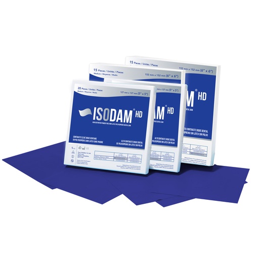[ISOHDB02300520] Isodam HD 5" x 5" Heavy, Latex-free, Royal Blue. 20 pieces/bx