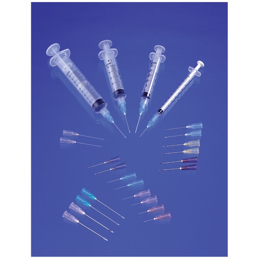 [26601] Syringe & Needle, Luer Slip, 3cc, Low Dead Space Plunger, 22G x ¾", 100/bx, 10 bx/cs