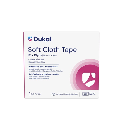 [S310] Soft Cloth Tape, 3" X 10 yd, 1 rl/bx 25, bx/cs