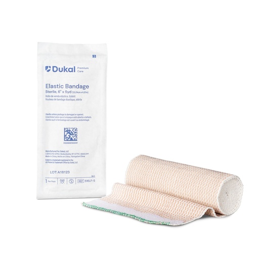 [516LF-S] Premium Elastic Bandage, 6" x 5yd, Sterile, Latex-Free, 1/pk, 36 pk/cs