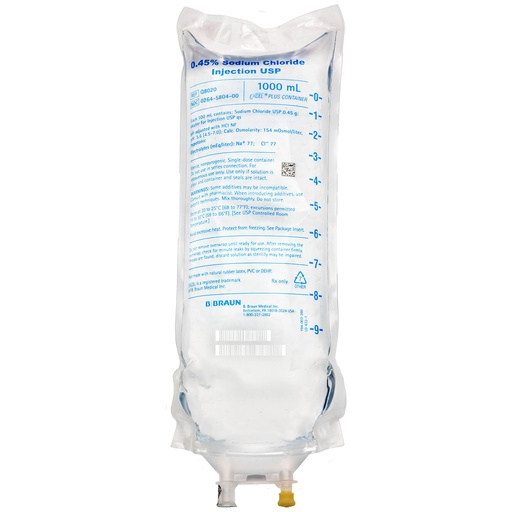 [Q8020] ExcelPlus Sodium Chloride Injections, 0.45%, 1000 ml, 24/cs