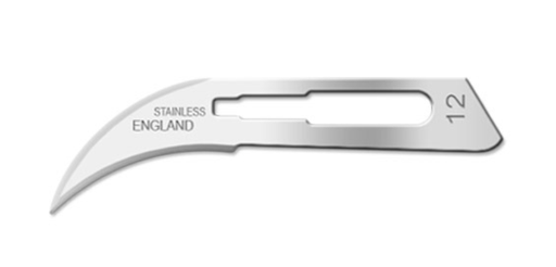 [01SM12D] Blade, Swann Morton, Stainless Steel, Size 12d, Sterile, 100/bx